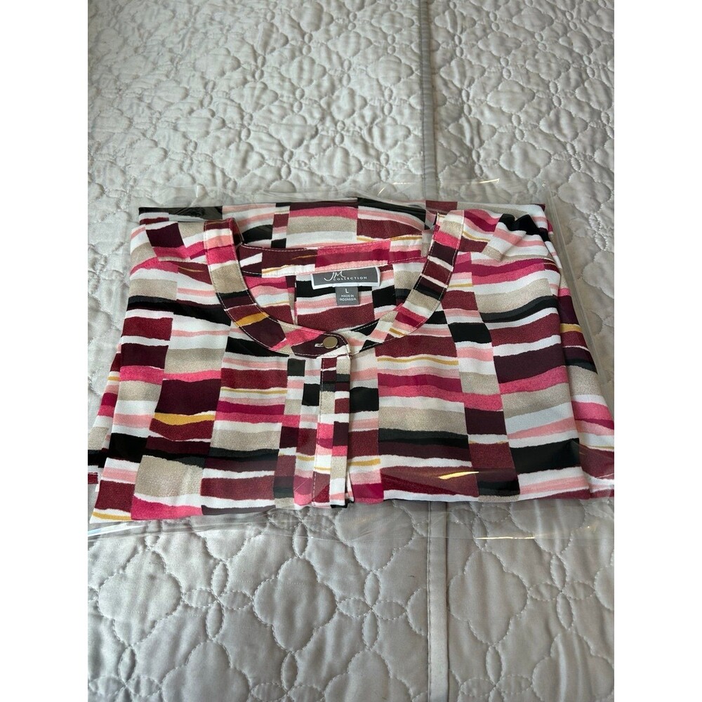 JM Collection Multicolor Geometric Blouse - Picture 10 of 12